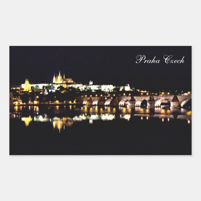 Praha-Schloss Rechteckiger Aufkleber (Vorderseite)