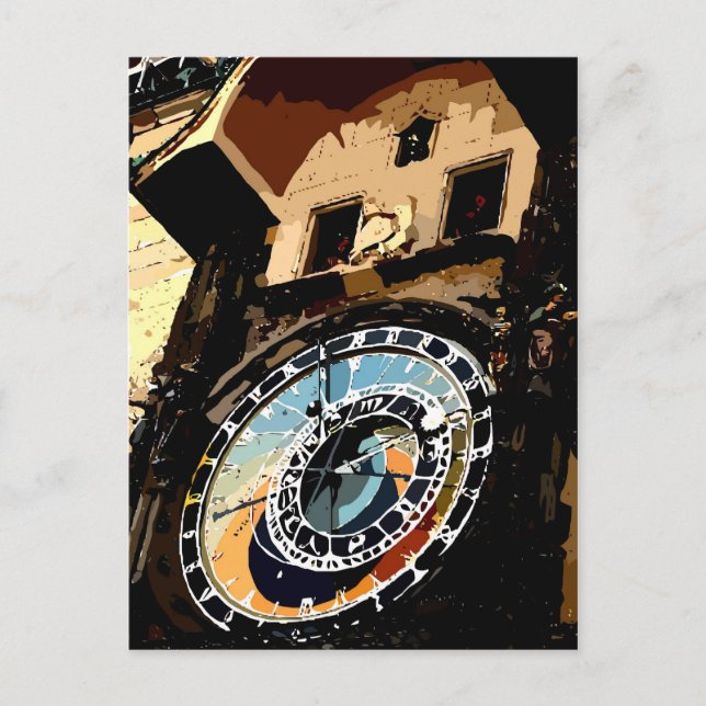 Praha-Uhr-Turm Postkarte (Vorderseite)