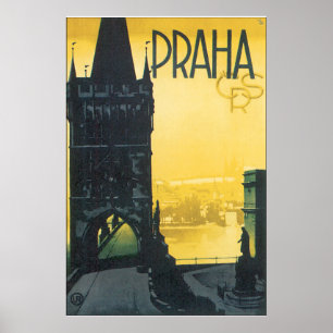 Praha Vintage Reiseposter Poster