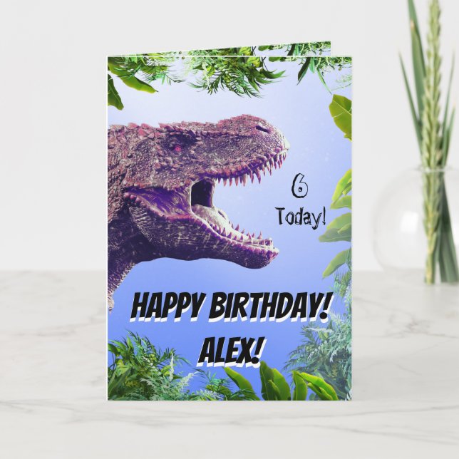 Prähistorisch Jegliche Lila T-rex Dinosaurier Gebu Karte (Vorderseite)