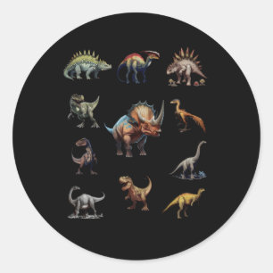 Prähistorische alte Dinosaurier Runder Aufkleber