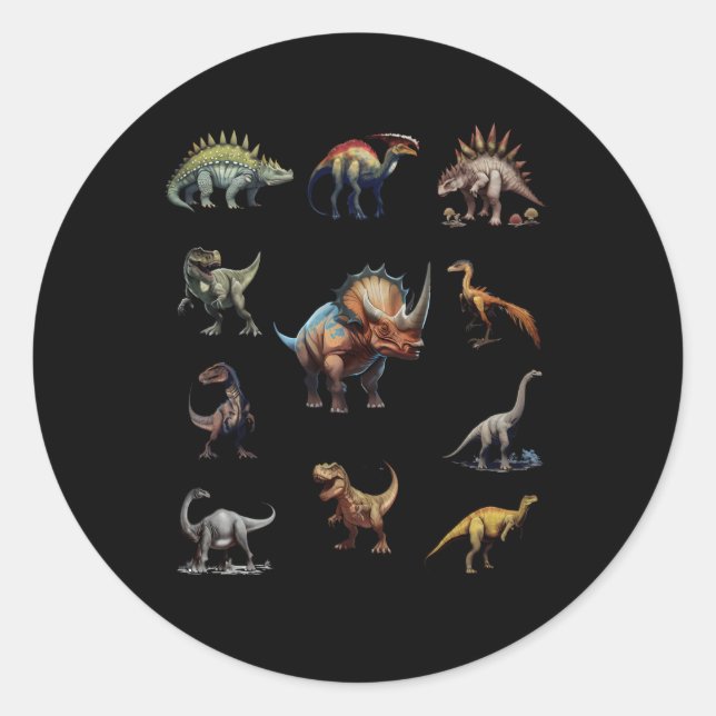 Prähistorische alte Dinosaurier Runder Aufkleber (Vorderseite)