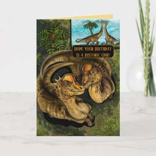 Prähistorische Dino-Geburtstagskarte Karte
