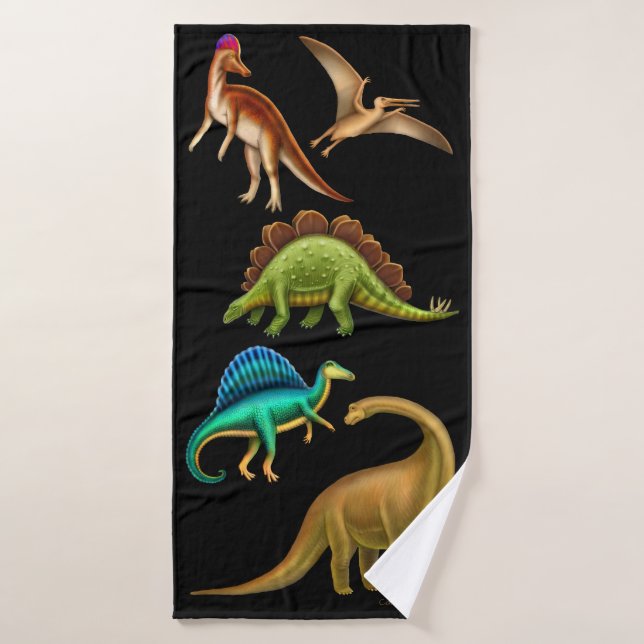 Prähistorische Dinosaurier-dunkles Bad-Tuch Badehandtuch (Badehandtuch)