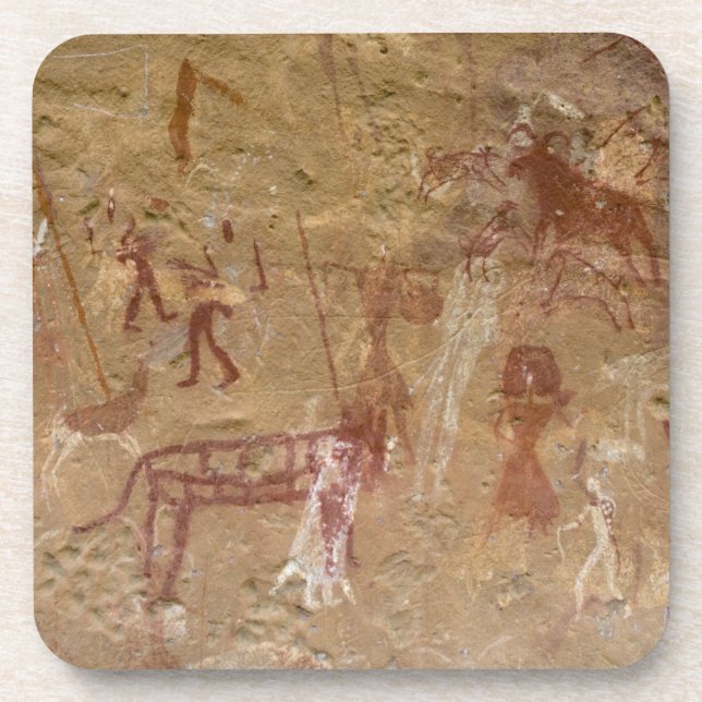 Prähistorische Felsgemälde, Akakus, Sahara Getränkeuntersetzer (Vorderseite)