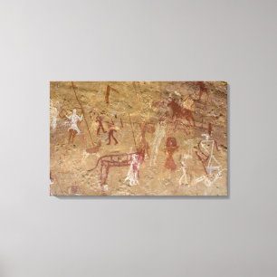 Prähistorische Felsgemälde, Akakus, Sahara Leinwanddruck