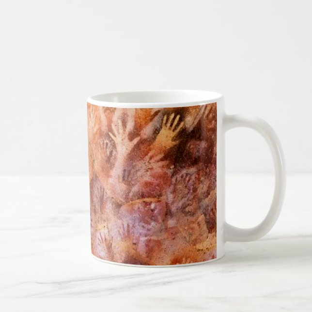 Prähistorische Höhlen-Malerei der Handkaffee-Tasse Kaffeetasse (Rechts)