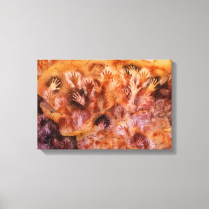 Prähistorische Höhlenmalerei auf menschlichen Händ Leinwanddruck