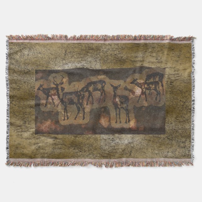 Prähistorische Höhlenmalereien an der Hirschherde Decke (Vorderseite)