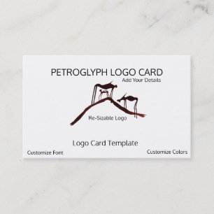Prähistorische Petroglyph-Tiere - Symbol-Logo Visitenkarte