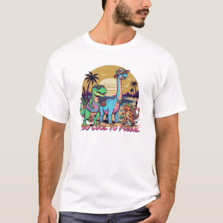 Prähistorische Sommertruppe Retro-Dinosaurier-Sonn T-Shirt