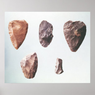 Prähistorische Steinwerkzeuge, von Grotte De Poster