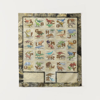Prähistorische Tiere - Dinosaurier, Säugetiere, Fi Wandteppich