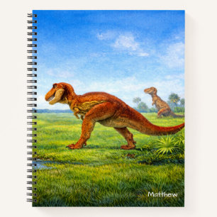 Prähistorische Tyrannosaurus- und Triceratops-Dino Notizbuch