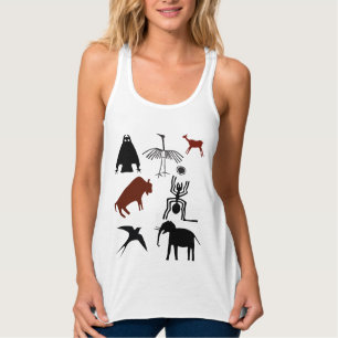 Prähistorische Vögel Tiere Petroglyphen Tank Top