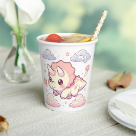 Prähistorische Whimsical Dinosaur Babydusche Pappbecher