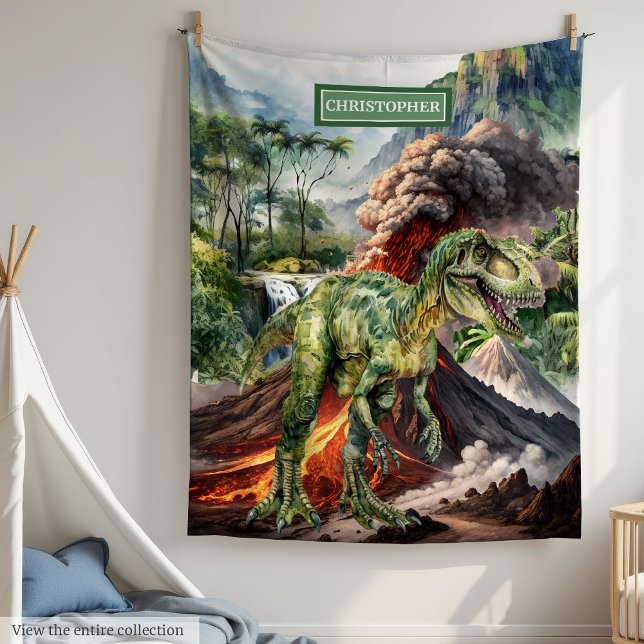 Prähistorischer Dinosaurier Geburtstag Blanket Boy Fleecedecke (Prehistoric Dinosaur Birthday Blanket for Boys Gift)