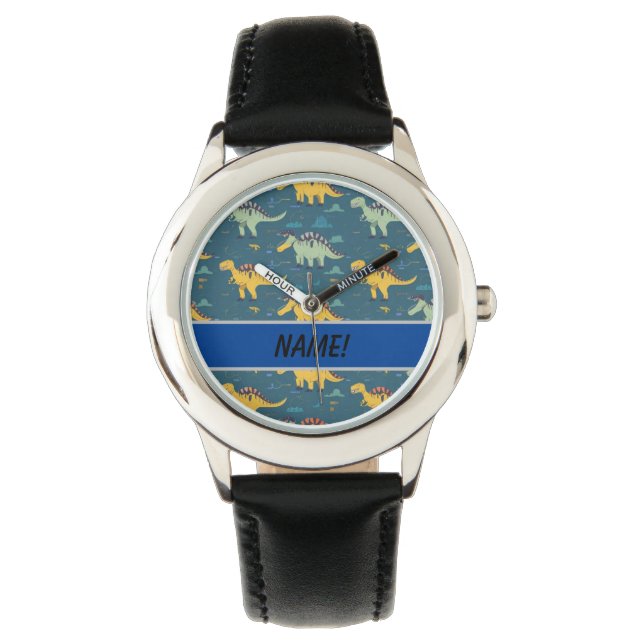 Prähistorischer Dinosaurier zum Rex-Muster Armbanduhr (Vorderseite)