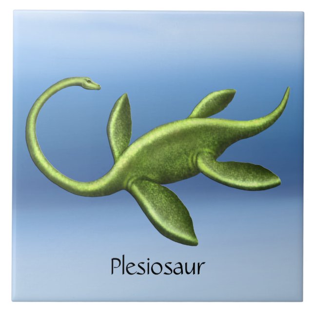 Prähistorischer Elasmosaurus Plesiosaurus Keramik  Fliese (Vorderseite)