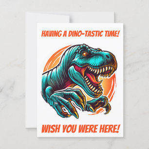 Prähistorischer epischer Dino-Angriff T-Rex Postkarte