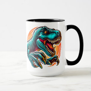 Prähistorischer epischer Dino-Angriff T-Rex Tasse
