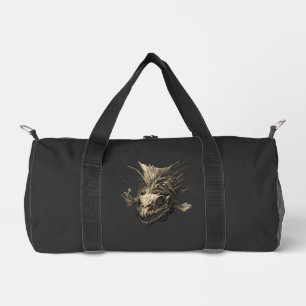 Prähistorischer Fisch-Schädel-Grunge-Dunkel-Art-Tr Duffle Bag
