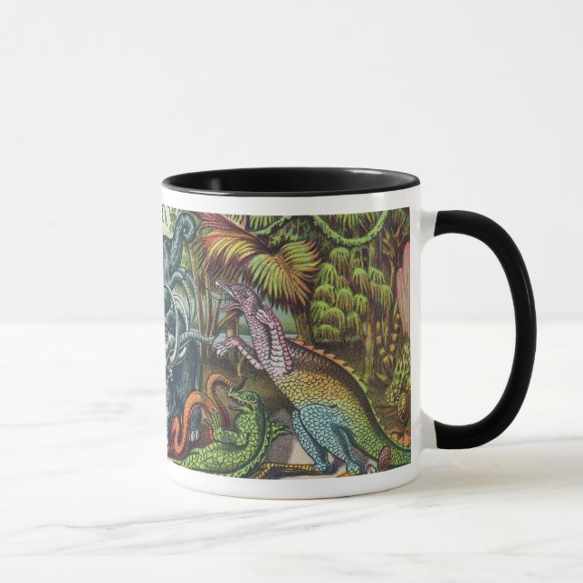 Prähistorischer Tier-Antiken-Druck Tasse (Rechts)