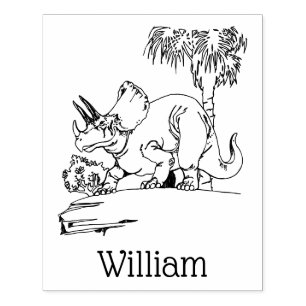 Prähistorischer Triceratops-Dinosaurier-Name Gummistempel