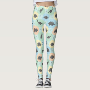 Prähistorisches Dinosaurier-Silhouette Nahtloses M Leggings