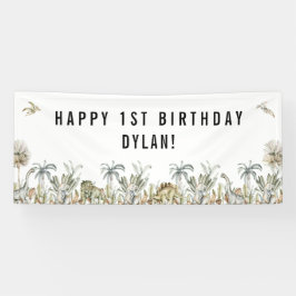 Prähistorisches Thema Dinosaur Geburtstag Banner