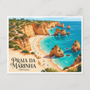 Praia da Marinha Carvoeiro Portugal Postkarte