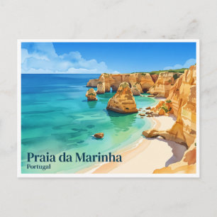 Praia da Marinha Carvoeiro Portugal Postkarte