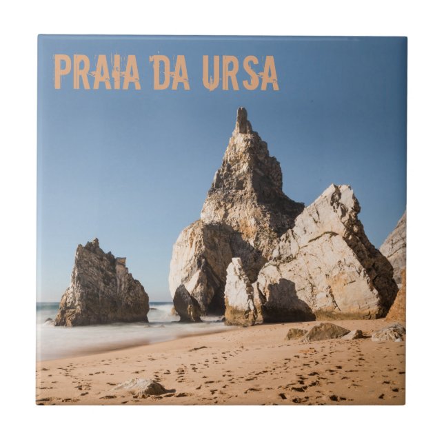 Praia da Ursa Strand in Portugal Geschenk Fliese (Vorderseite)