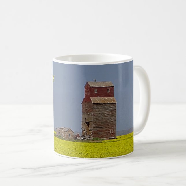 Prairie Ascenseur Paysage Café Mug (Devant droit)