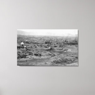 Prairie City, Oregon Birds Eye Town View Leinwanddruck