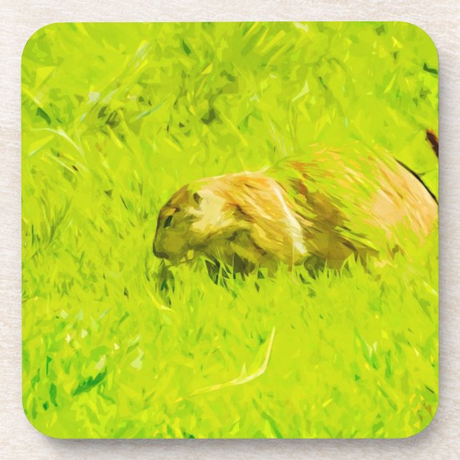 Prairie Dog Abstrakt Impressionismus Getränkeuntersetzer (Vorderseite)