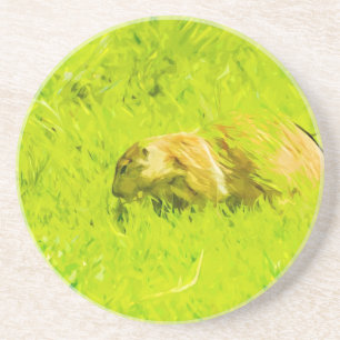 Prairie Dog Abstrakt Impressionismus Sandstein Untersetzer