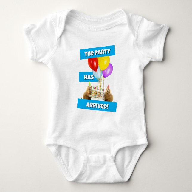 Prairie Dog Birthday Party Baby Strampler (Vorderseite)