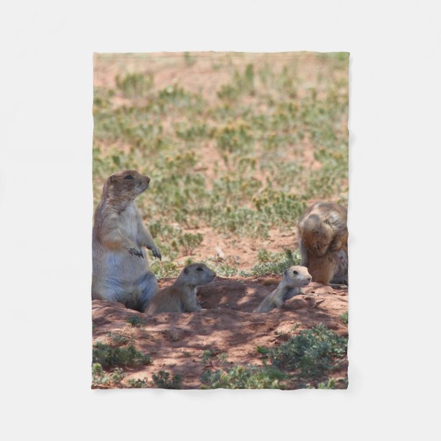 Prairie Dog Family Fleecedecke (Vorderseite)
