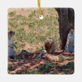 Prairie Dog Family Keramikornament