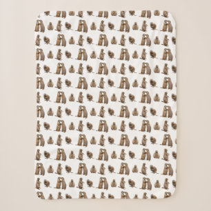 Prairie Dog Frenzy Sherpa Blanket (Farbe auswählen Sherpadecke