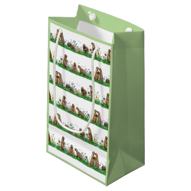 Prairie Dog Meadow Geschenktasche Kleine Geschenktüte (Vorderseite Schrägansicht)