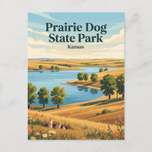 Prairie Dog State Park Kansas Postkarte