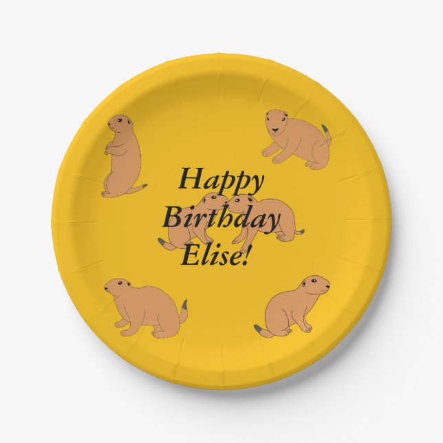 Prairie Dogs Birthday Pappteller (Vorderseite)