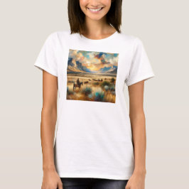 Prairie Dusk: Frauen-Western-T-Shirt T-Shirt