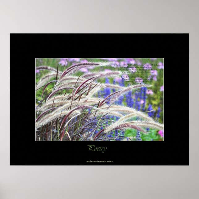 Prairie Grasses & Poem Nature Art Poster (Vorne)