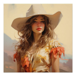 Prairie Portraits: Cowgirl Wall Art Poster