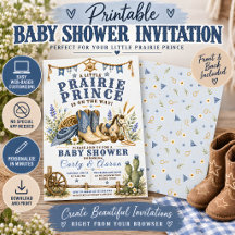 Prairie Prince Cowboy-Baby-Shower-Einladung