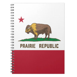Prairie Republic Bison Flag Große Ebenen Notizblock