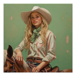 Prairie Saddles: Cowgirl Wall Art Poster